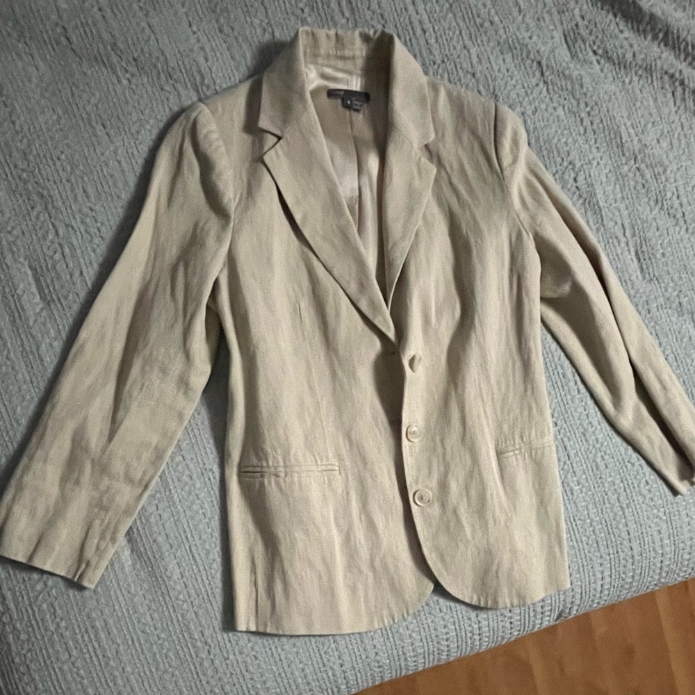 Vince Light Gold Linen/Cotton Blazer